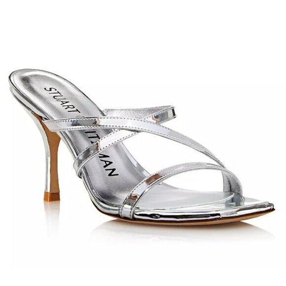 Stuart Weitzman Women's Strapeze 85 Strappy Heel Sandals Size 37.5 (MSRP $475) - Picture 1 of 10